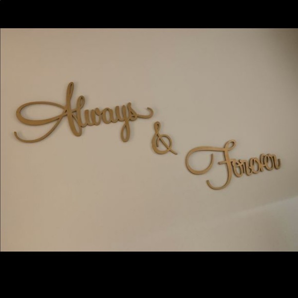 Gold Wooden Wall Decal / Sign - “Always & Forever” - Picture 2 of 8